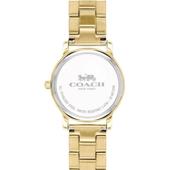 Brand NEW Coach Grand 14502976 28mm Stainless Steel And Yellow Gold-tone Case - Picture 3 of 5